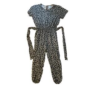 Women M Smash + Tess Jumpsuit Short Slv Lexi Leopard Animal Print Belted Romper